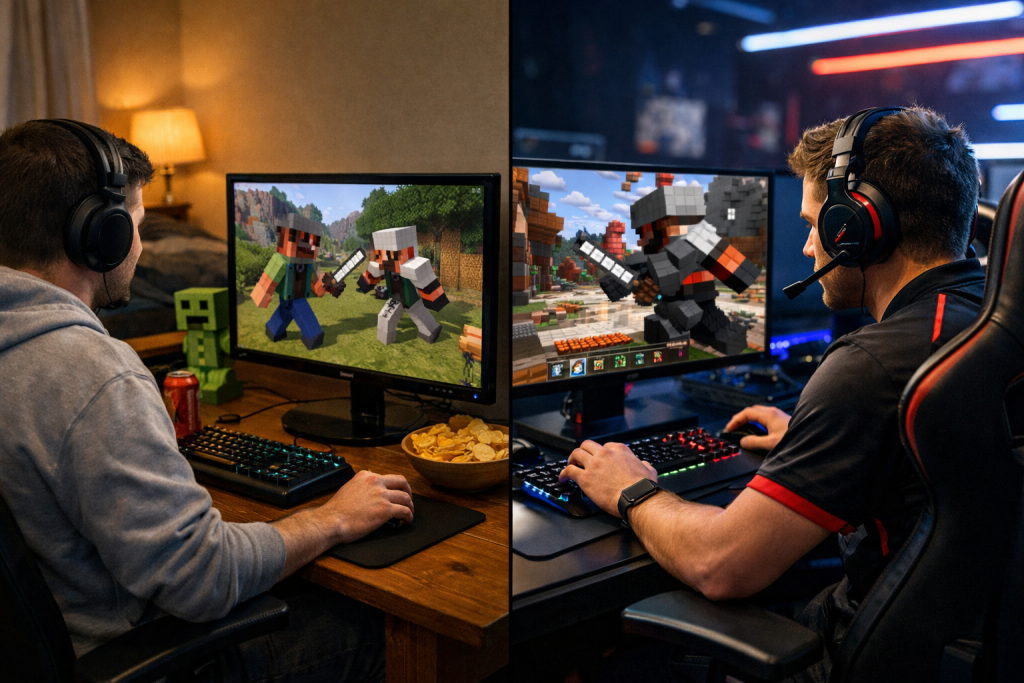 What Separates Casual and Competitive Minecraft PVP Players